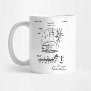 Baseball Glove Patent - Baseball Art - Black And White Mug